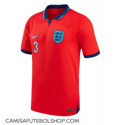 Camisa de time de futebol Inglaterra Luke Shaw #3 Replicas 2º Equipamento Mundo 2022 Manga Curta